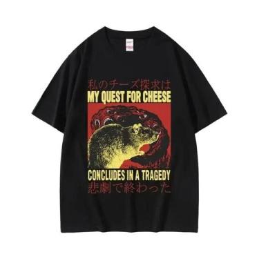 Imagem de Camiseta Feminina Oversized Com Estampa De Caranguejo Japonês, Estilo 