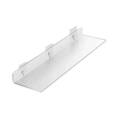 Imagem de Prateleira De Parede Em Acrílico Transparente Reforçada Para Banheiro,