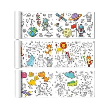 Imagem de Rolo De Desenho E Pintura DIY De Animais Em Lona De 90cm Para Crianças