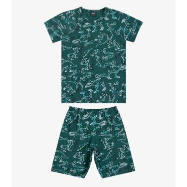 Imagem de Pijama Infantil Camiseta e Bermuda Select Verde, 6, Verde