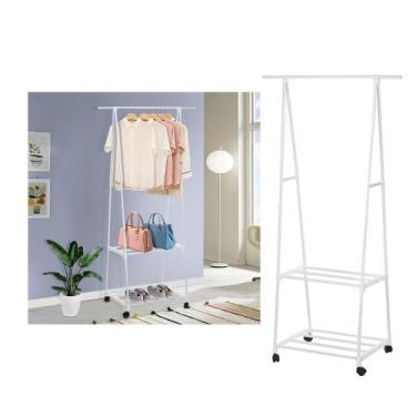 Imagem de Arara Guarda Roupas Sapatos Cabideiro Sapateira Organizaçao Com Roda M