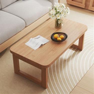 Imagem de Mesa de centro dobrável, lateral portátil que economiza espaço, mesa baixa dobrável para sala de estar, quarto, escritório, mesa de chá estilo tatame, design conveniente e versátil