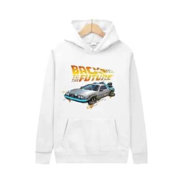 Imagem de Hoodie Retro Com Estampa De Carro DeLorean Para Homens, Manga Longa, C