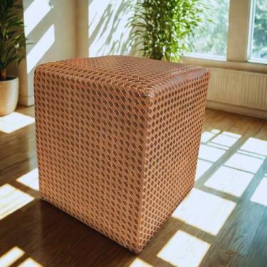 Imagem de Pufe Banqueta Puf Decorativo Assento Banco Cubo Grande Couro - Puff Ba