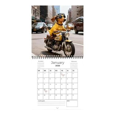 Imagem de Calendário de parede Dachshund 2026-12 meses, calendário de planejamento pendurável - para sala de estar, quarto, estudo, escola, sala de aula, escritório, oficina, estúdio, estudantes, professores