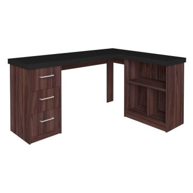 Imagem de Escrivaninha Home Office 1 Prateleira Mobile Mali Preto/ipê