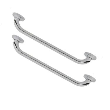 Imagem de Alça Apoio 2 Uni Inox 30cm Barra Suporte Anti Queda Cadeirante Gestante Idoso Criança Pcd Banheiro