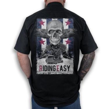 Imagem de Camisa Workshirt Preta Custom Eiding Easy Ride With Pride Skull V- twi
