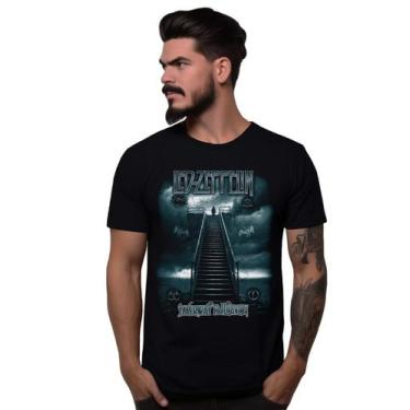 Imagem de Camiseta Preta Banda Led Zeppelin Stairway To Heaven Bomber Rock, M