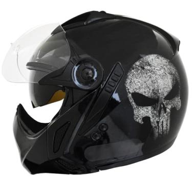 Imagem de Capacete Justiceiro Aberto Peels Mirage Preto Queixeira Moto (61)