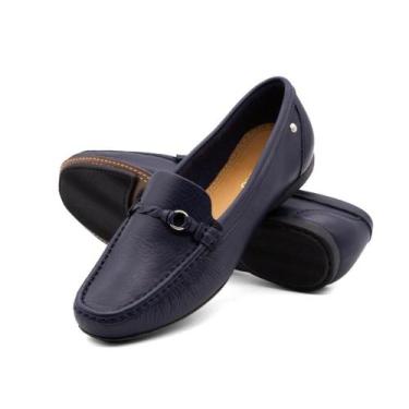 Imagem de Mocassim Feminino Soleil em Couro Alfa Dark Blue- 45023AD - Andacco, A