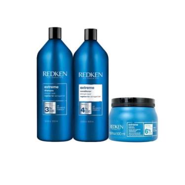 Imagem de Kit redken extreme shampoo1000ml e condicionador1000ml mascara500gr