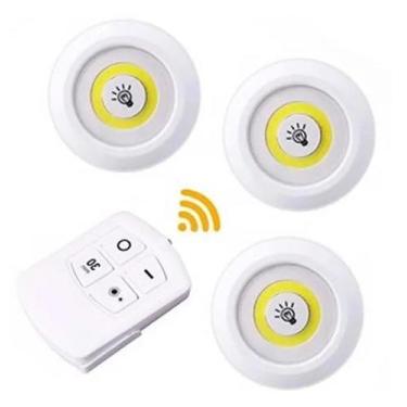 Imagem de Kit 3X Lâmpada Luminária Led Spot Sem Fio Controle Remoto - Stile