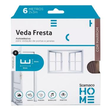 Imagem de Borracha Vedação Marrom Veda Fresta Adesiva Rolo 6m Modelo E Stamaco