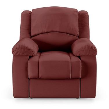 Imagem de Poltrona Do Papai Reclinável Sala De Cinema Barcelona Touch Massagem Usb Pu Vermelho