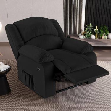 Imagem de Poltrona Do Papai Reclinável Sala De Cinema Barcelona Elétrica Pu Preto