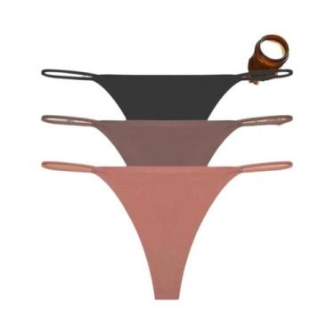Imagem de Conjunto De 3 Peças De Calcinhas De Seda Sem Costura Para Mulheres, Ul