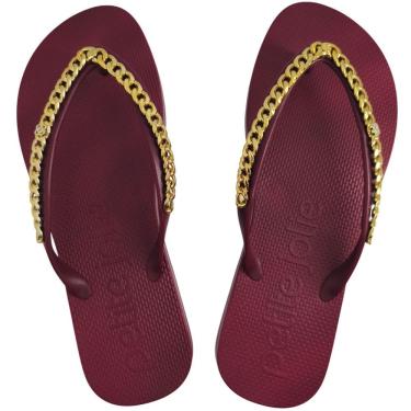 Imagem de Chinelo Feminino de Dedo Casual Dia a Dia com Aplique de Corrente J-Soft Petite Jolie Pj7122