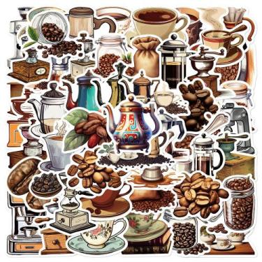 Imagem de Adesivos, máquinas de café, grãos, impermeáveis, 50 unidades - yiweisa