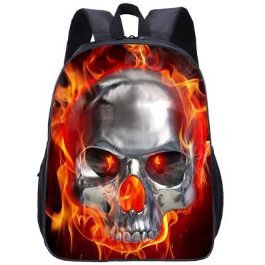 Imagem de Mochila escolar Fire Skull Anime Schoolbag para crianças - yiweisai
