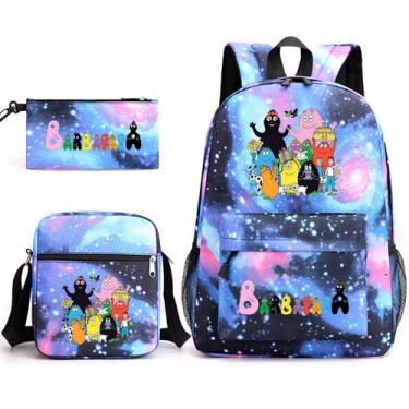 Imagem de Conjunto de mochilas escolares Bar-bapapas Cartoon Kids Nylon, 3 unida