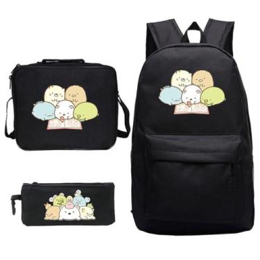 Imagem de Conjunto de mochilas com estampa Sumikkogurashi Anime Casual School - 