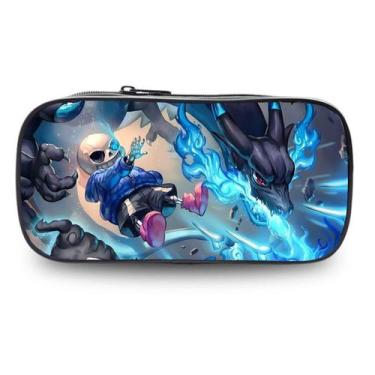 Imagem de Bolsa de lápis Undertales Sans de poliéster de grande capacidade à pro