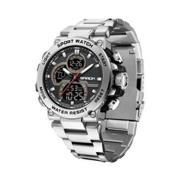 Imagem de Relógio Digital Masculino Sanda 6175 À Prova d'Água 5ATM Com Alarme E 