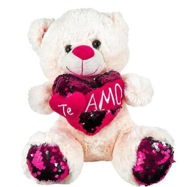 Imagem de Urso Teddy Pelúcia Médio 30cm Eu Te Amo Coração Presente - Bee Toys, R