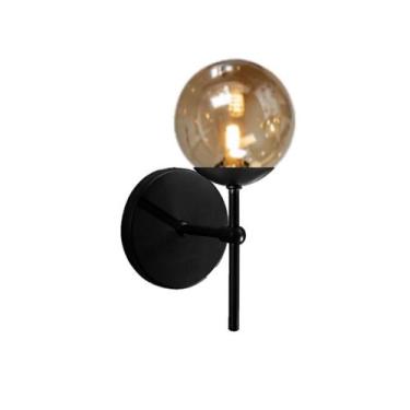 Imagem de Arandela Moderna Jabuticaba Preta Globo Bola De Vidro Fumê - Arevo Ilu