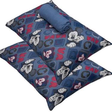 Imagem de Jogo de Cama Portallar Casal Malha 100% Algodão Disney Mickey Simpátic