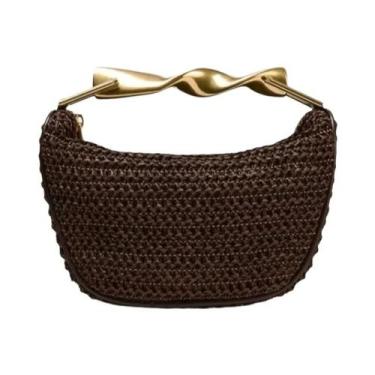 Imagem de Bolsa De Ombro De Palha Trançada Feminina Para O Verão, Bolsa De Praia