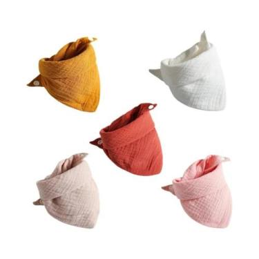 Imagem de Babadores Ajustáveis Para Bebês Em Triângulo, Toalhas De Algodão Macio