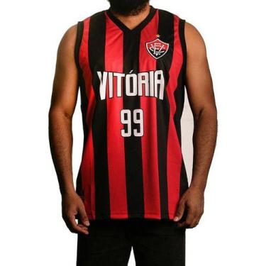 Imagem de Camisa Vitória Regata Basquete Masculina Barradão 99, Vermelho, Preto,