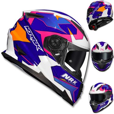 Imagem de Capacete NORISK ff302 Soul District Branco Rosa Azul