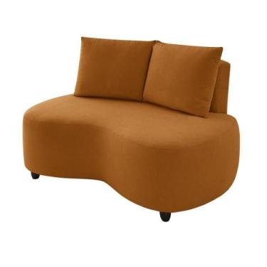 Imagem de Sofa Orgânico Curvo Feijão 150cm Boucle Venus Estofama, Terracota