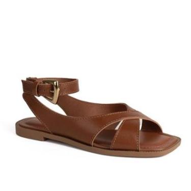 Imagem de Sandália Tanara Rasteira Em Couro Feminina T9173-Feminino