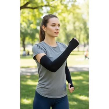 Imagem de Manguito Proteção Solar UV - Braço Ciclismo Bike - Preto - Congratulat