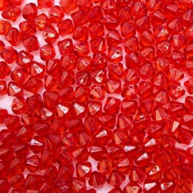 Imagem de Miçanga Passante Balão Facetado Acrílico Vermelho 8mm 10pçs 5g - Macal