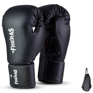 Imagem de Kit Luva Fheras Tradicional Treino Luta Boxe Muay Thai + Mochila, Pret