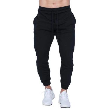 Imagem de Calça de Moletom Jogger Flanelada Elastico na Cintura Cordao Ajustavel Com Bolso Academia Caminhada-Masculino