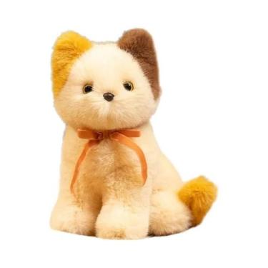 Imagem de Brinquedos De Pelúcia De Gato Simulados Em Cinza, Laranja, Preto E Bra