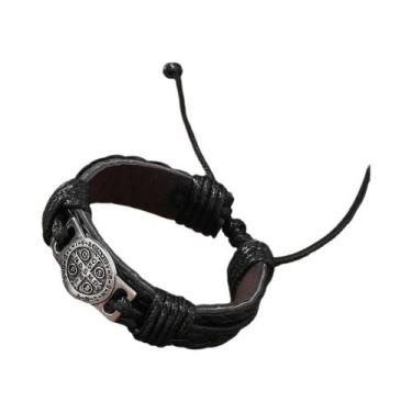 Imagem de Pulseira Geométrica Circular Masculina, Joia De Corda De Mão Da Moda P