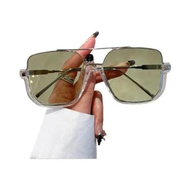 Imagem de Óculos de Sol Quadrados Grandes Unissex - UV400 - Estilo Vintage Trend