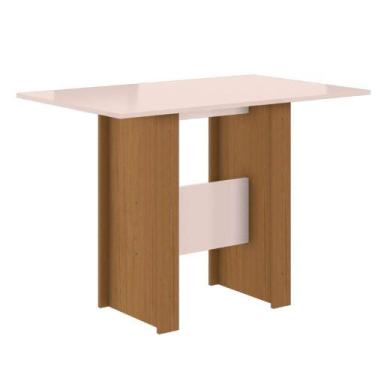 Imagem de Mesa De Jantar 4 Lugares Milano Poliman Móveis Carvalho Com Off White