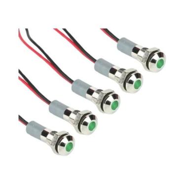 Imagem de Luzes Indicadoras LED De 6mm 5pcs À Prova d'Água 3-6V 12-24V Vermelho 