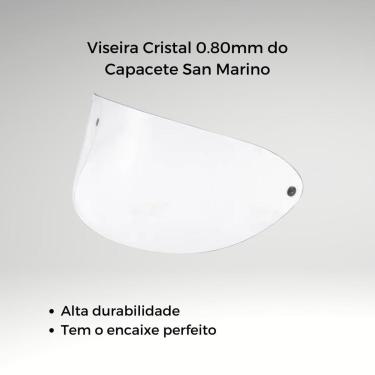 Imagem de Viseira Taurus 0,80mm San Marino Cristal 56/58/60- Motovisão-Unissex