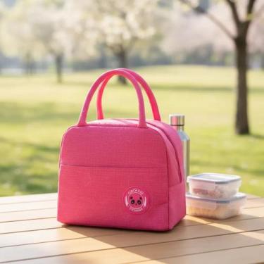 Imagem de Bolsa Termica Lancheira Compacta Alça Trabalho Cerveja Rosa-chiclete -