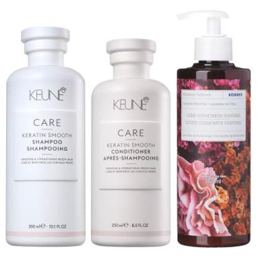 Imagem de Keune & Korres Kit  Shampoo + Condicionador + Hidratante Corporal Lava