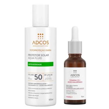 Imagem de Adcos Dermocosméticos Kit - Sérum Facial + Protetor Solar Aqua Fluid F